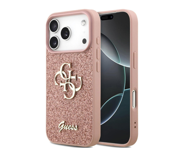 Guess Fixed Glitter Big 4G do iPhone 17 Pro różowy - 1365531 - zdjęcie